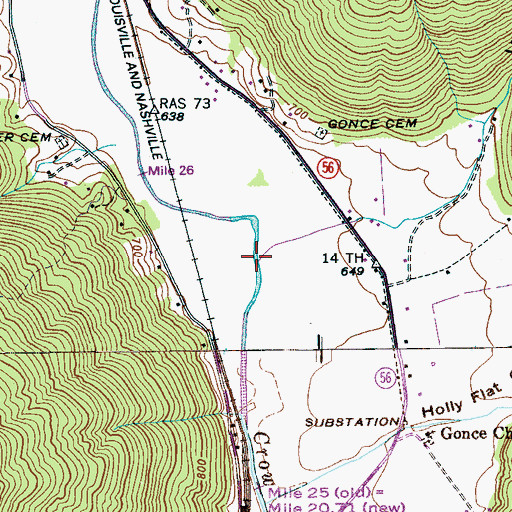 Topographic Map of Vine Branch, TN