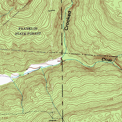 Topographic Map of North Branch Cross Creek, TN