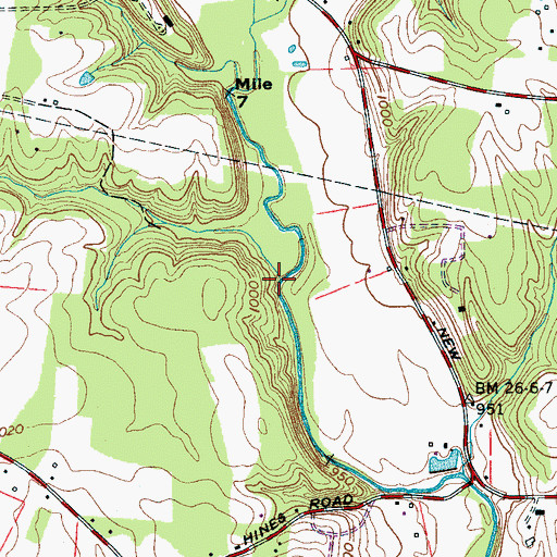 Topographic Map of June Branch, TN