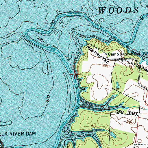 Topographic Map of Jones Ford (historical), TN