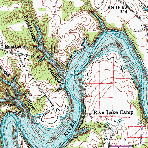 Topographic Map of Eastbrook Ford (historical), TN