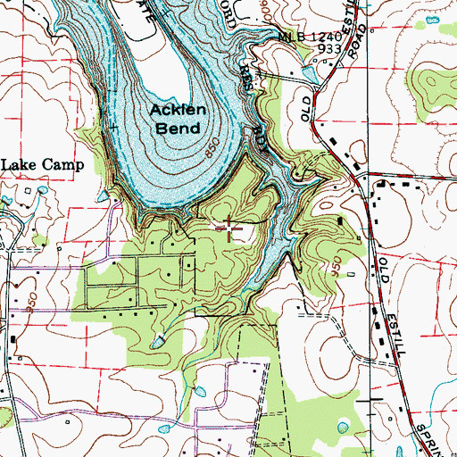 Topographic Map of Murray Lake Estates, TN