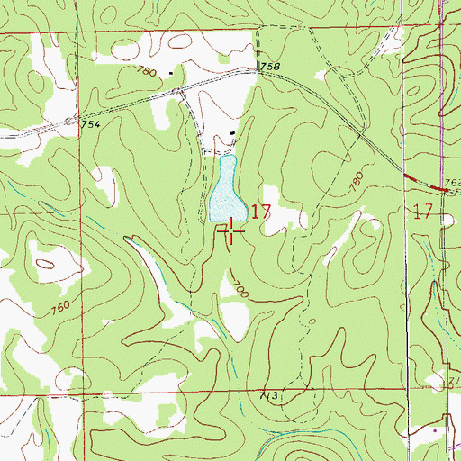Topographic Map of Thompson Dam, AL