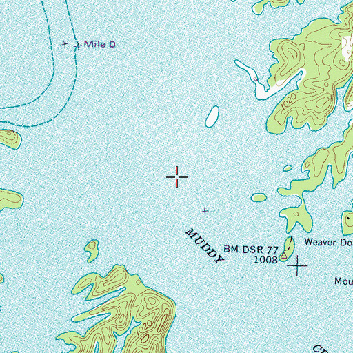 Topographic Map of Big Branch, TN