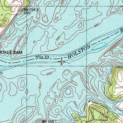 Topographic Map of Black Oak Creek, TN