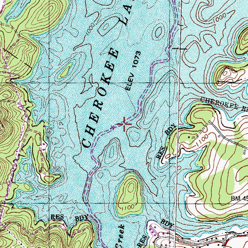 Topographic Map of Byrd Spring Branch, TN