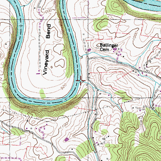 Topographic Map of Dry Branch, TN