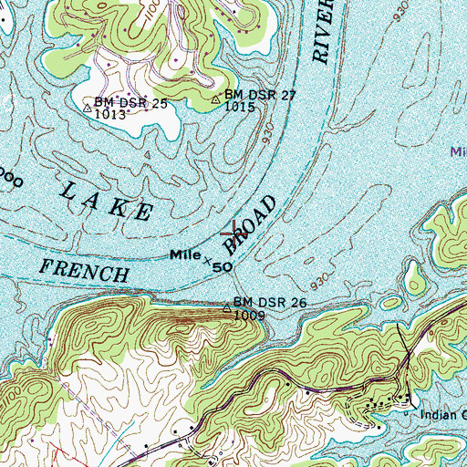 Topographic Map of Elliot Ferry (historical), TN