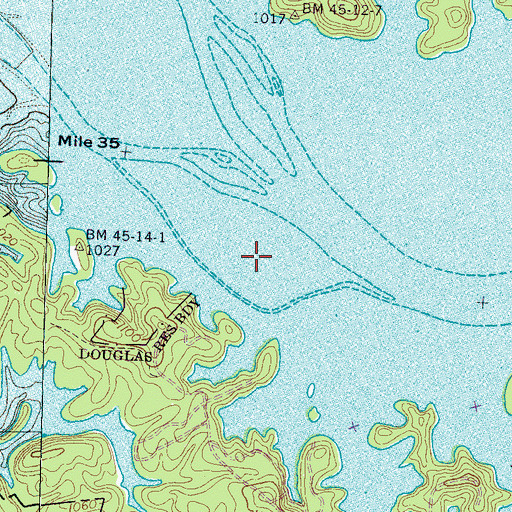 Topographic Map of Ernest Fox Island (historical), TN
