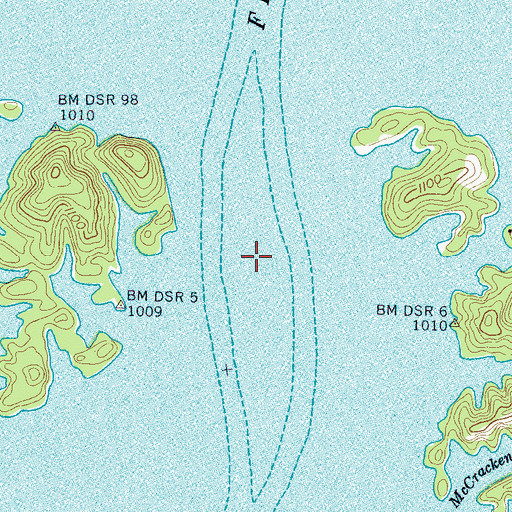 Topographic Map of Fox Island (historical), TN