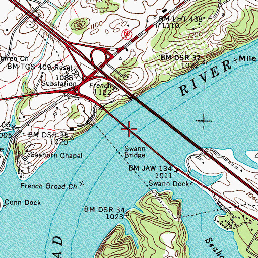 Topographic Map of Hayes Ferry (historical), TN