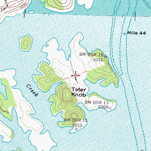 Topographic Map of Henderson Island, TN