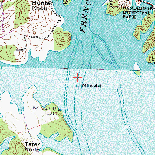Topographic Map of Hunter Island (historical), TN