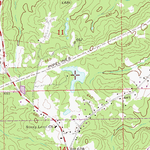Topographic Map of Miller Lake, AL