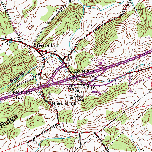 Topographic Map of Interchange 415, TN