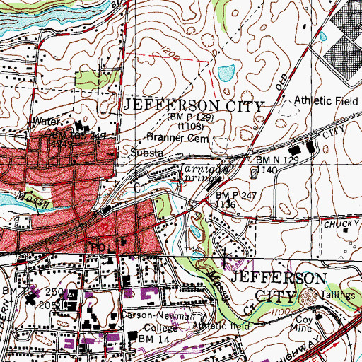 Topographic Map of Jarnigan Spring, TN