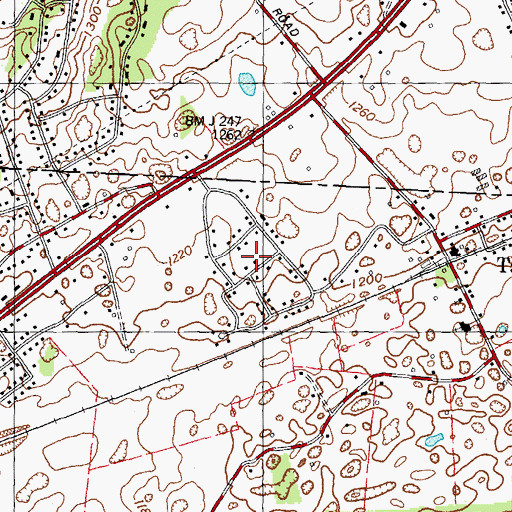 Topographic Map of May Acres, TN