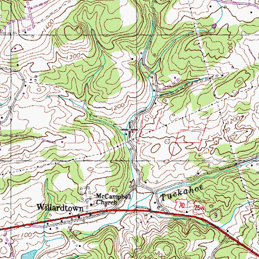 Topographic Map of McCampbell Spring, TN