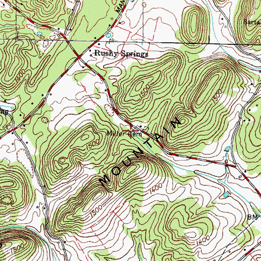 Topographic Map of Miller Pond (historical), TN