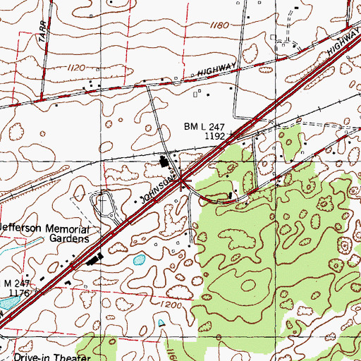 Topographic Map of Rock Town, TN