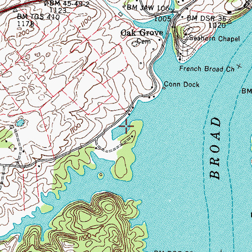 Topographic Map of Seahorn Pond (historical), TN