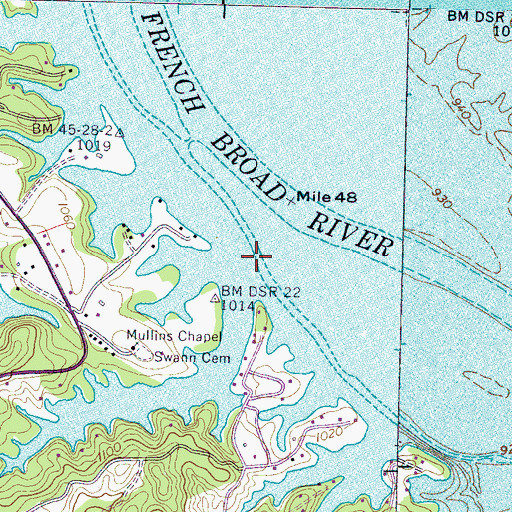 Topographic Map of Slatey Creek (historical), TN