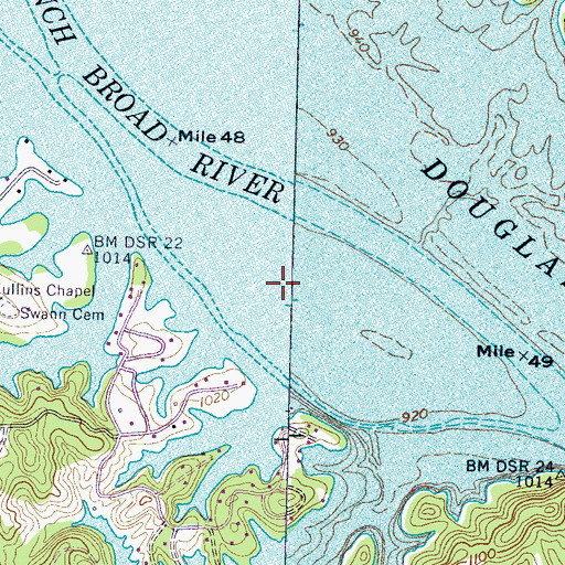 Topographic Map of Swann Island (historical), TN
