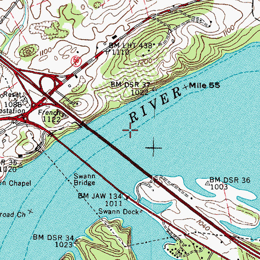 Topographic Map of Willow Branch (historical), TN