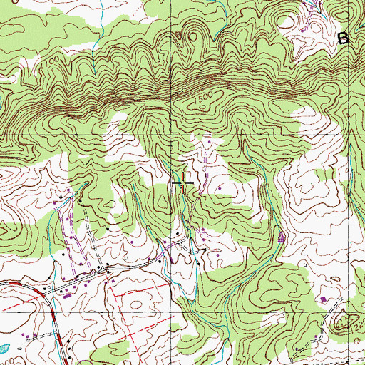 Topographic Map of Witt Spring, TN