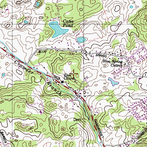 Topographic Map of Rolling Hill, TN