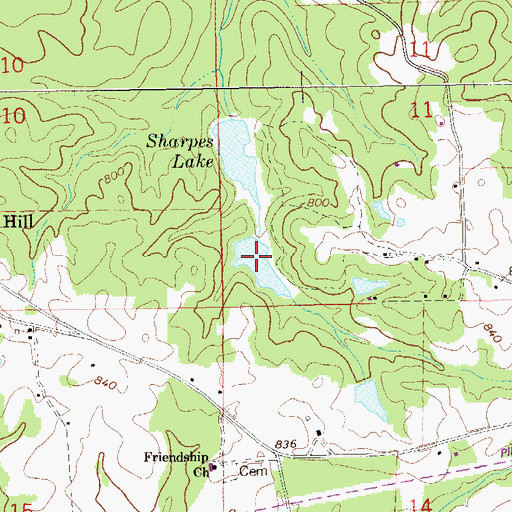 Topographic Map of Sharpe Lake Number 2, AL