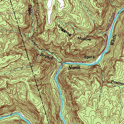 Topographic Map of Coyle Branch, TN