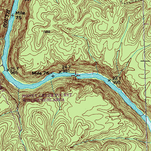 Topographic Map of The Ell, TN