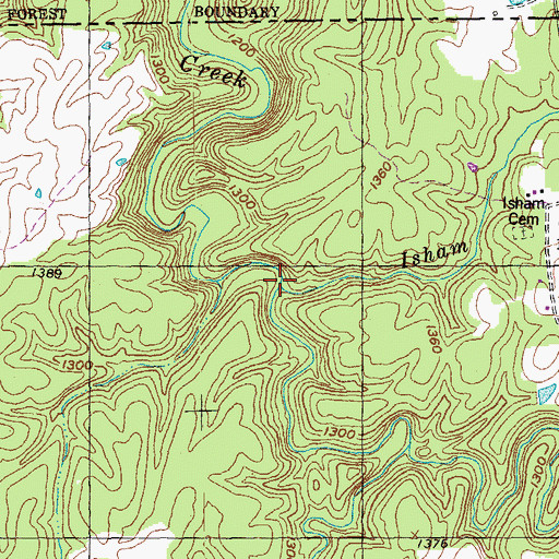 Topographic Map of Isham Creek, TN