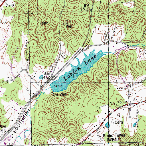 Topographic Map of Laxion Lake, TN