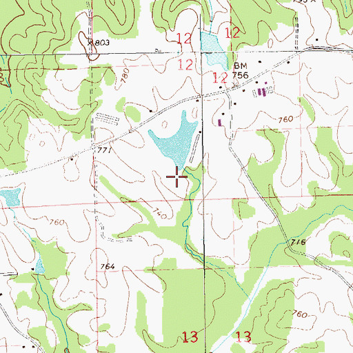 Topographic Map of Allens Dam, AL