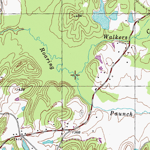 Topographic Map of Walkers Creek, TN
