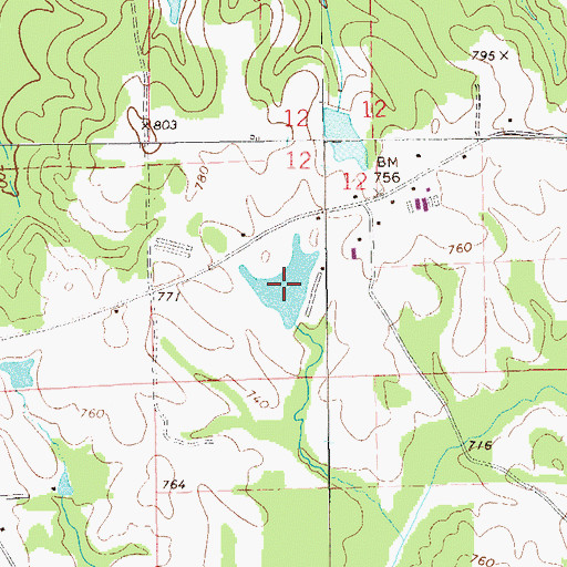 Topographic Map of Allens Lake, AL