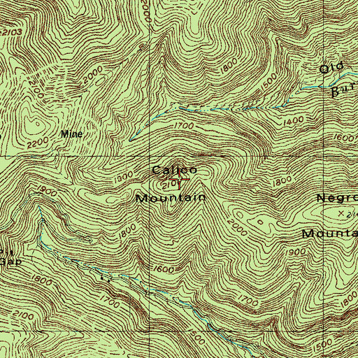 Topographic Map of Calico Mountain, TN