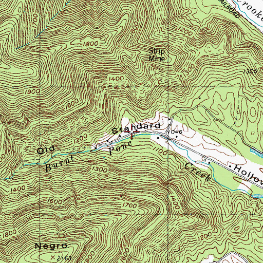 Topographic Map of Coal Mine (historical), TN