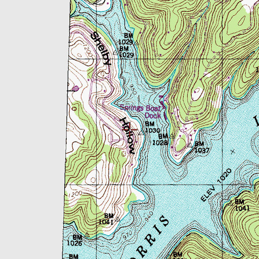Topographic Map of Girlton (historical), TN