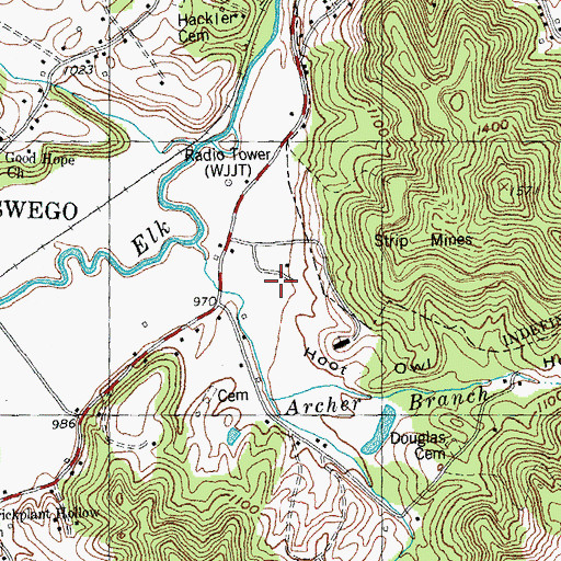 Topographic Map of Hoot Owl Hollow, TN