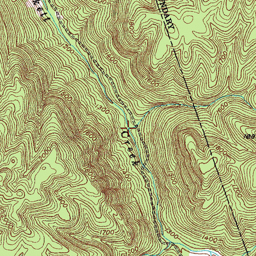 Topographic Map of Huddleson Branch, TN