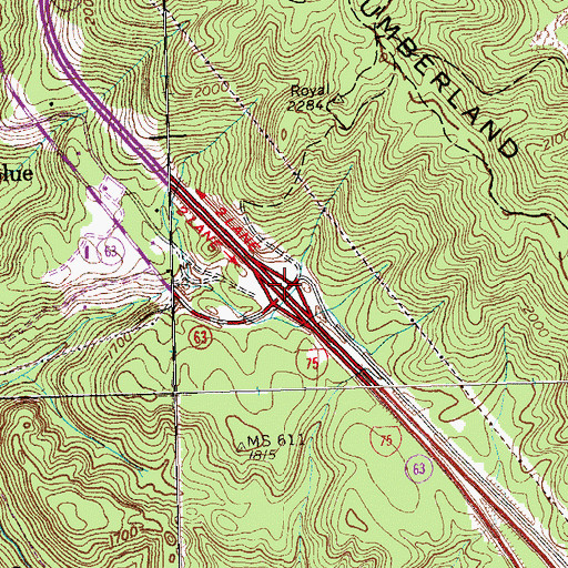 Topographic Map of Interchange 141, TN