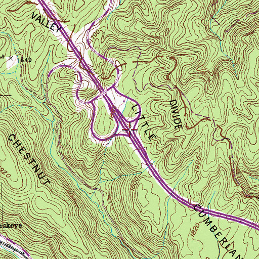 Topographic Map of Interchange 144, TN