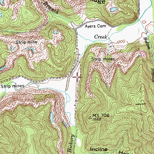 Topographic Map of Pine Mountain (historical), TN