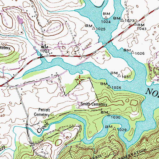 Topographic Map of Stockville (historical), TN