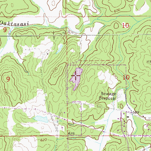 Topographic Map of Cobbs, Allen and Hall Reservoir, AL