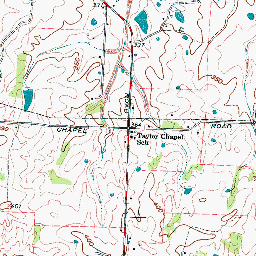 Topographic Map of Bradford, TN