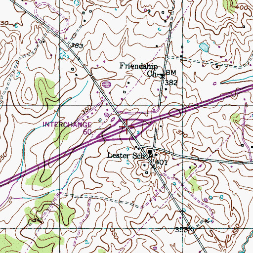 Topographic Map of Interchange 60, TN